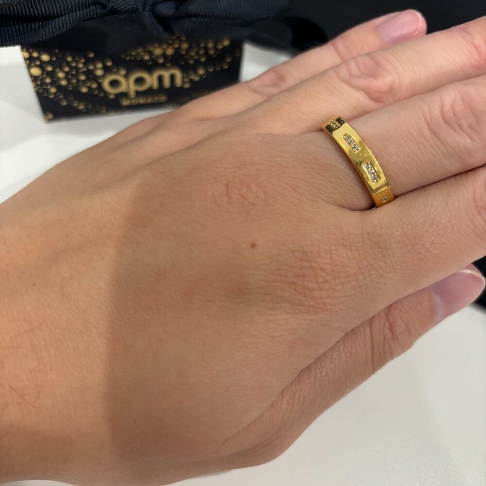APM Monaco Morse Code Love Ring - Size 10